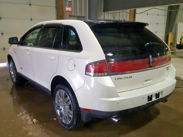 2LMDU88C48BJ14371 - 2008 LINCOLN MKX WHITE photo 3