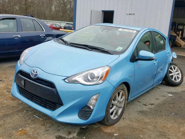 JTDKDTB39G1133267 - 2016 TOYOTA PRIUS C BLUE photo 2