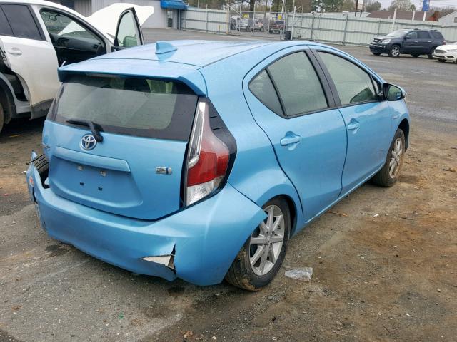 JTDKDTB39G1133267 - 2016 TOYOTA PRIUS C BLUE photo 4