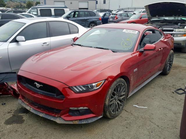 1FA6P8CF3F5431745 - 2015 FORD MUSTANG GT RED photo 2