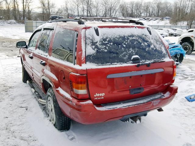 1J4GW48N34C260833 - 2004 JEEP GRAND CHER RED photo 3