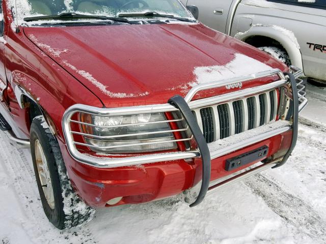 1J4GW48N34C260833 - 2004 JEEP GRAND CHER RED photo 9