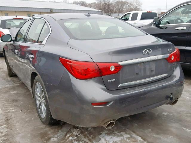 JN1BV7AR4EM682805 - 2014 INFINITI Q50 BASE GRAY photo 3