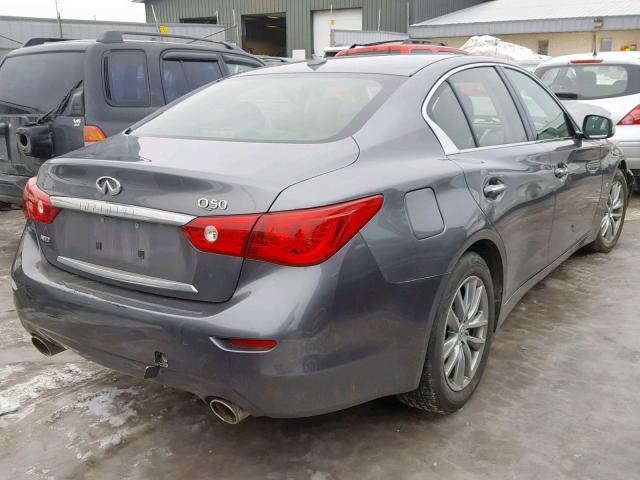 JN1BV7AR4EM682805 - 2014 INFINITI Q50 BASE GRAY photo 4