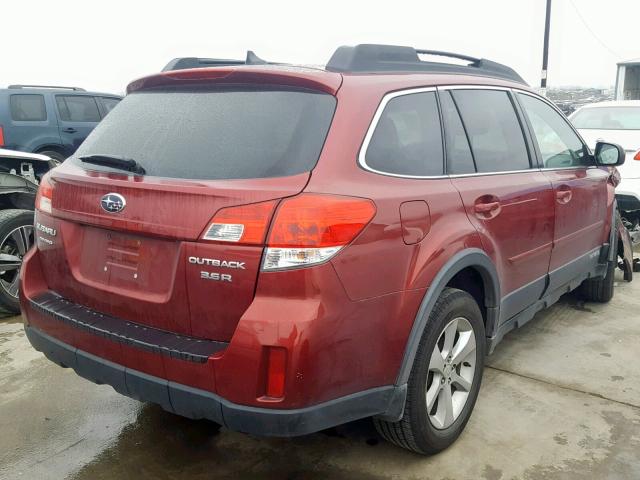 4S4BRDLC6E2225445 - 2014 SUBARU OUTBACK 3. RED photo 4