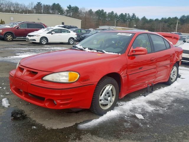 1G2NW52E31C258835 - 2001 PONTIAC GRAND AM G RED photo 2