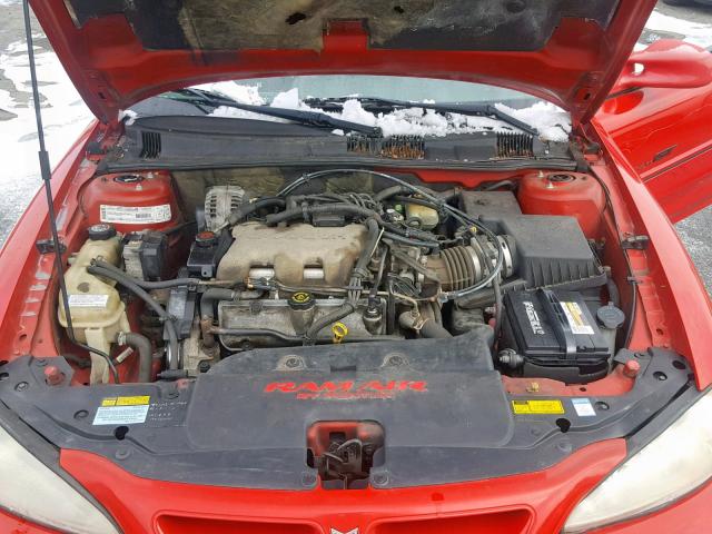 1G2NW52E31C258835 - 2001 PONTIAC GRAND AM G RED photo 7