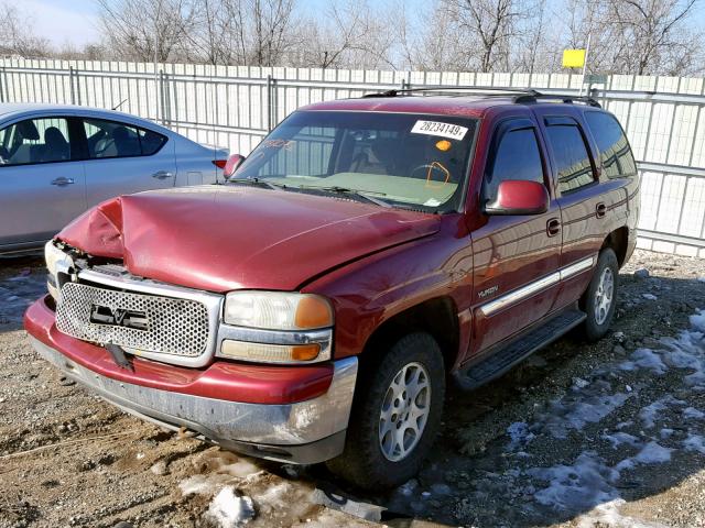 1GKEC13Z54J282072 - 2004 GMC YUKON MAROON photo 2