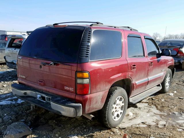 1GKEC13Z54J282072 - 2004 GMC YUKON MAROON photo 4