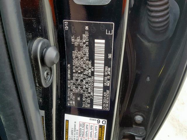 JTJBM7FX1E5072066 - 2014 LEXUS GX BLACK photo 10