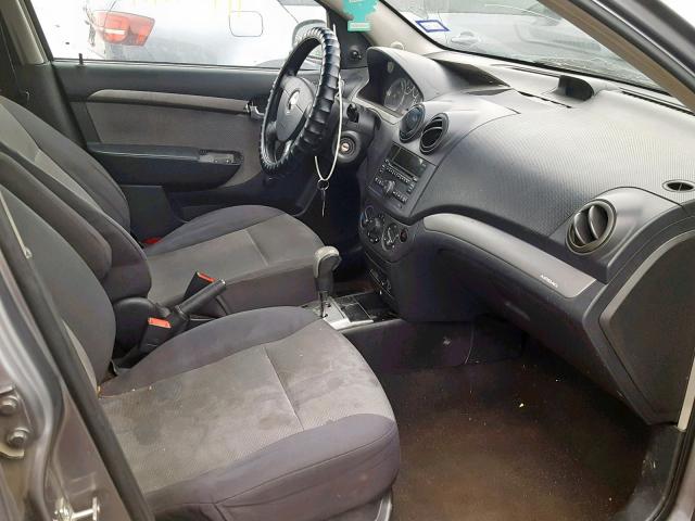 KL1TD66E59B380789 - 2009 CHEVROLET AVEO LS GRAY photo 5