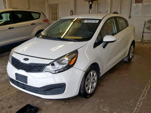 KNADM4A35D6130197 - 2013 KIA RIO LX WHITE photo 2