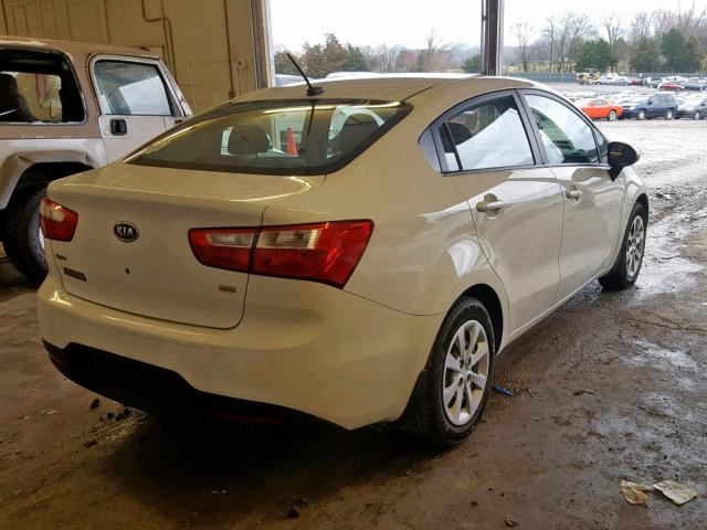 KNADM4A35D6130197 - 2013 KIA RIO LX WHITE photo 4