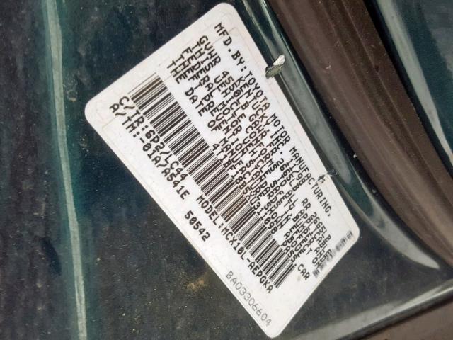 4T1BF18B5XU311098 - 1999 TOYOTA AVALON XLE GREEN photo 10