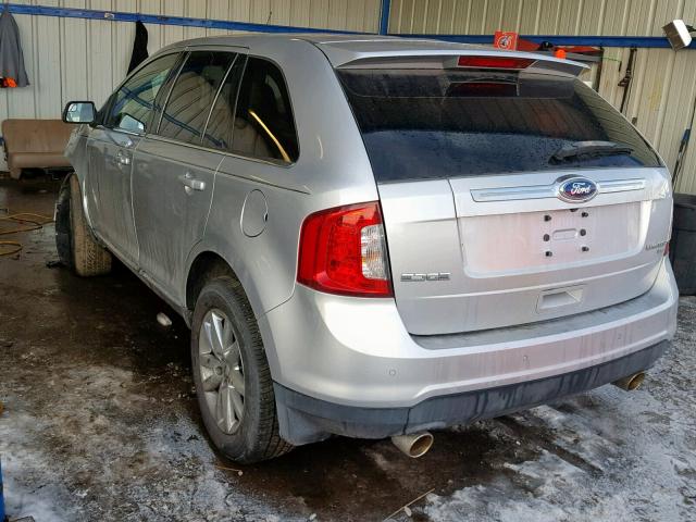 2FMDK4KC7BBA92764 - 2011 FORD EDGE LIMIT SILVER photo 3