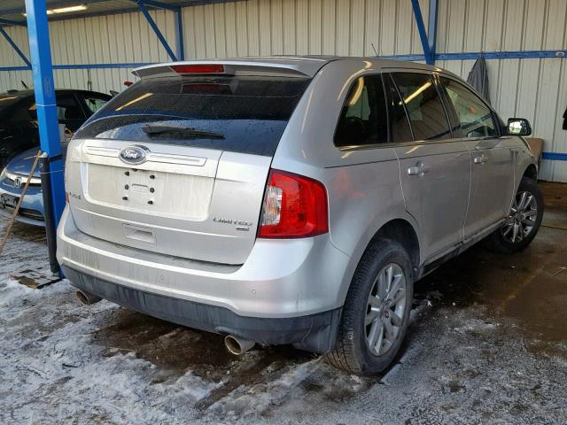 2FMDK4KC7BBA92764 - 2011 FORD EDGE LIMIT SILVER photo 4