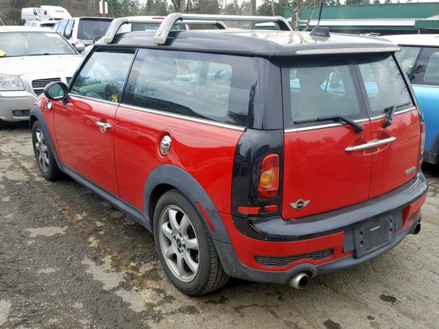 WMWMM33589TP91207 - 2009 MINI COOPER S C RED photo 3