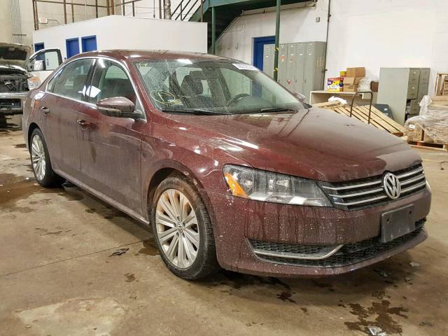 1VWBP7A37CC045250 - 2012 VOLKSWAGEN PASSAT SE MAROON photo 1