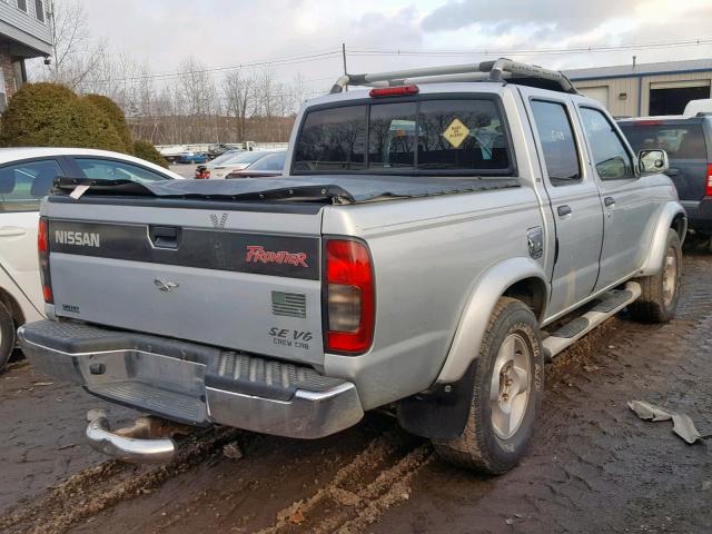 1N6ED27T6YC370642 - 2000 NISSAN FRONTIER C SILVER photo 4