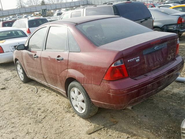 1FAFP34N77W362532 - 2007 FORD FOCUS ZX4 MAROON photo 3