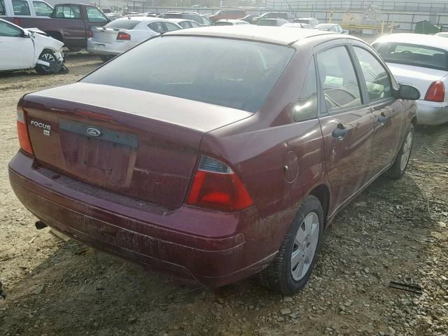 1FAFP34N77W362532 - 2007 FORD FOCUS ZX4 MAROON photo 4