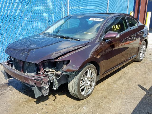 JTKDE167380229323 - 2008 TOYOTA SCION TC ბურგუნდია ფოტო 2