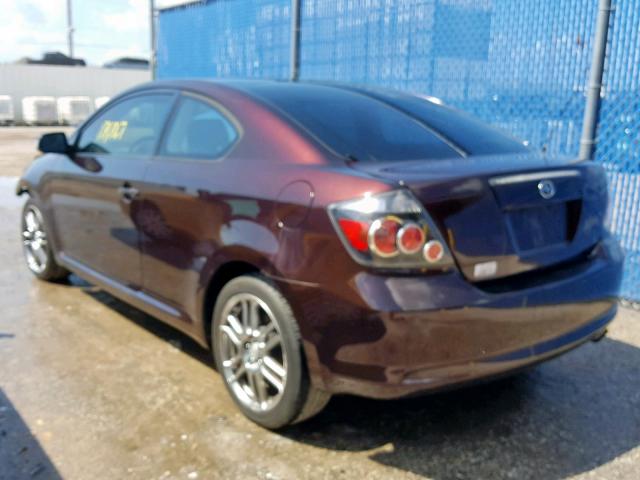 JTKDE167380229323 - 2008 TOYOTA SCION TC ბურგუნდია ფოტო 3