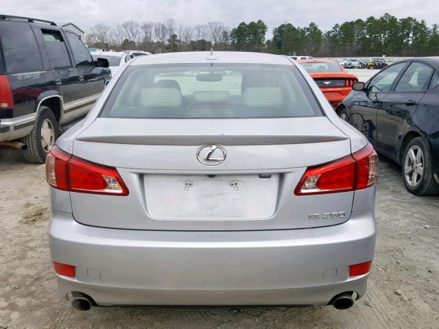 JTHBF5C25B5142768 - 2011 LEXUS IS 250 SILVER photo 9