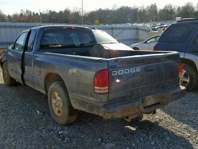 1B7GL32XX2S510932 - 2002 DODGE DAKOTA SPO GRAY photo 3