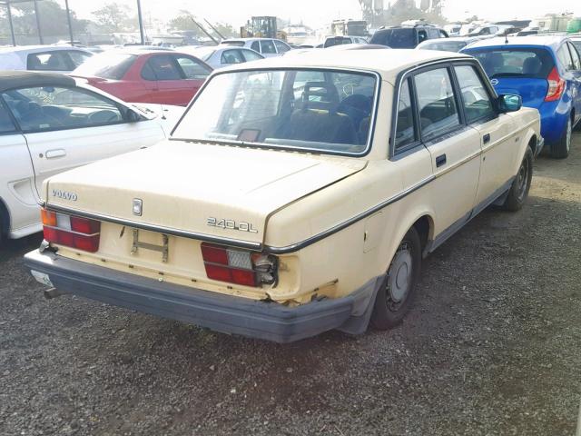 YV1AX8840G1188913 - 1986 VOLVO 244 DL YELLOW photo 4