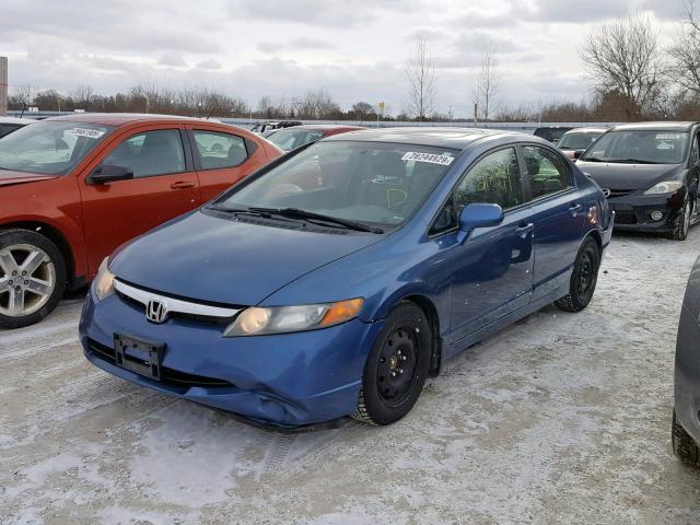 2HGFA16958H002189 - 2008 HONDA CIVIC EXL BLUE photo 2