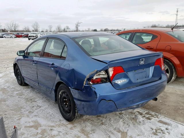 2HGFA16958H002189 - 2008 HONDA CIVIC EXL BLUE photo 3