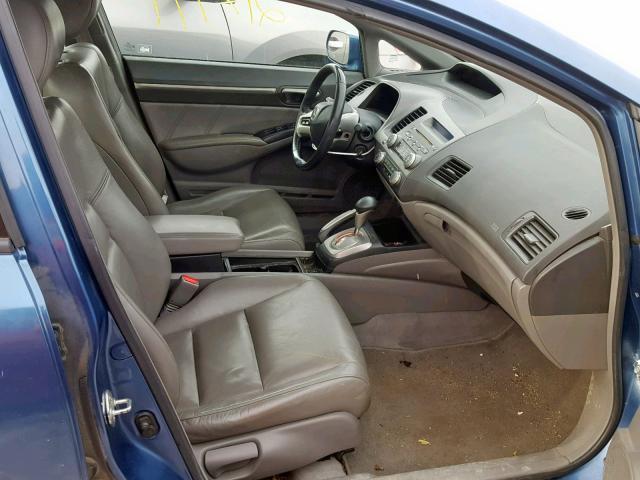 2HGFA16958H002189 - 2008 HONDA CIVIC EXL BLUE photo 5