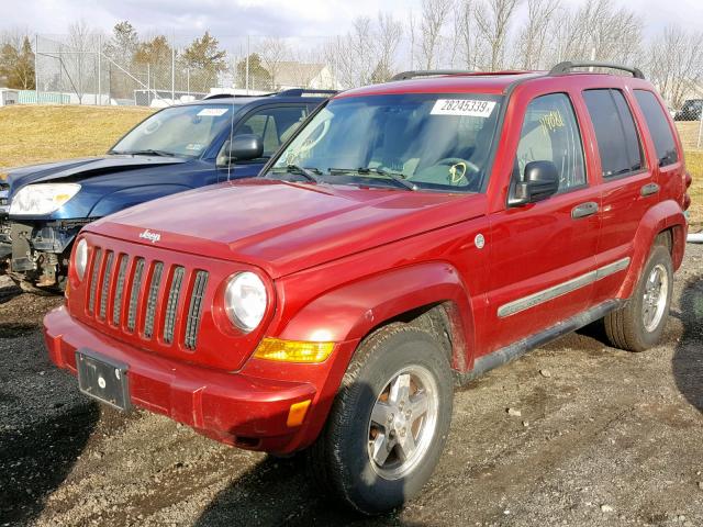 1J4GL38K55W666766 - 2005 JEEP LIBERTY RE RED photo 2