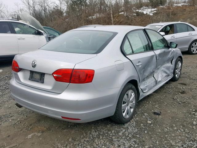 3VW1K7AJ5CM334103 - 2012 VOLKSWAGEN JETTA BASE GRAY photo 4