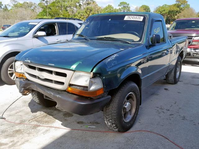 1FTYR10C3YTA53200 - 2000 FORD RANGER GREEN photo 2