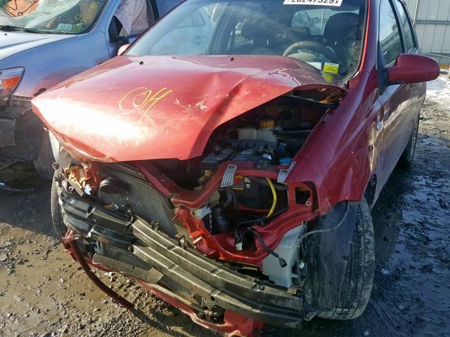 KL1TD66688B035795 - 2008 CHEVROLET AVEO BASE წითელი ფოტო 9