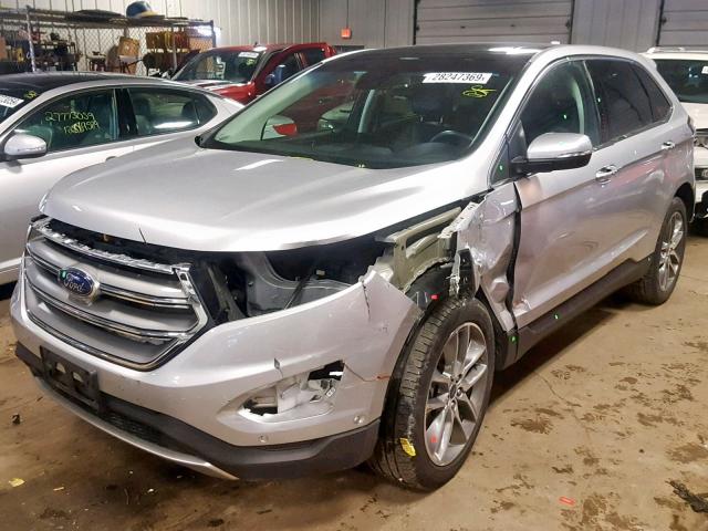 2FMPK4K85GBB30279 - 2016 FORD EDGE TITAN SILVER photo 2