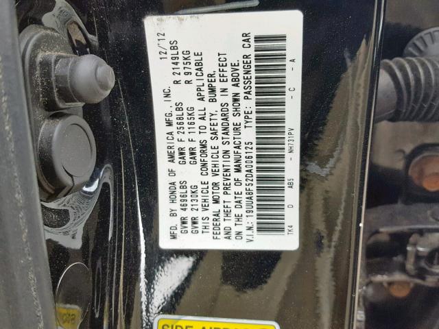 19UUA8F52DA006125 - 2013 ACURA TL TECH BLACK photo 10