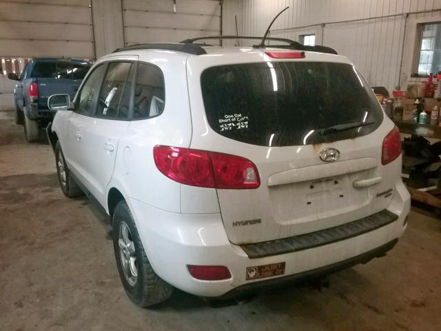 5NMSG73D28H213829 - 2008 HYUNDAI SANTA FE G WHITE photo 3