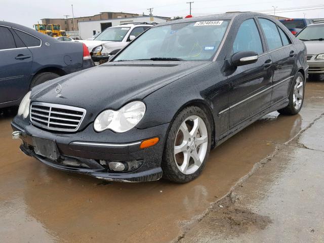 WDBRF52H07F936406 - 2007 MERCEDES-BENZ C 230 BLACK photo 2