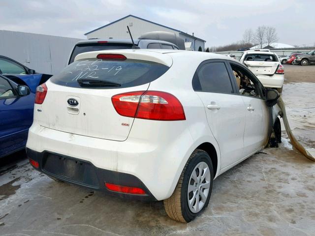 KNADM5A31C6027444 - 2012 KIA RIO LX WHITE photo 4