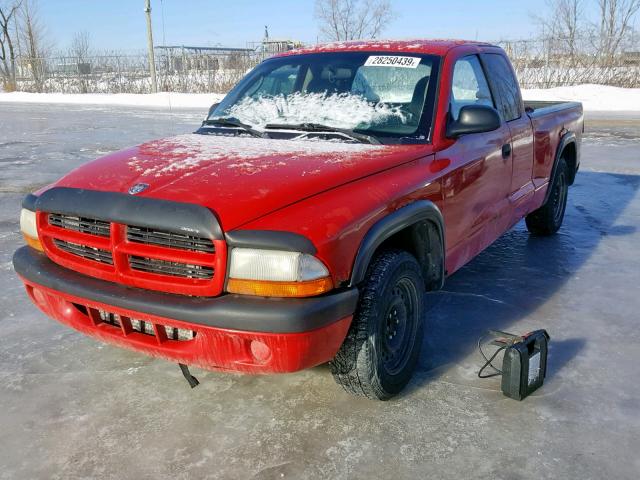 1B7GL32X12S636791 - 2002 DODGE DAKOTA SPO RED photo 2