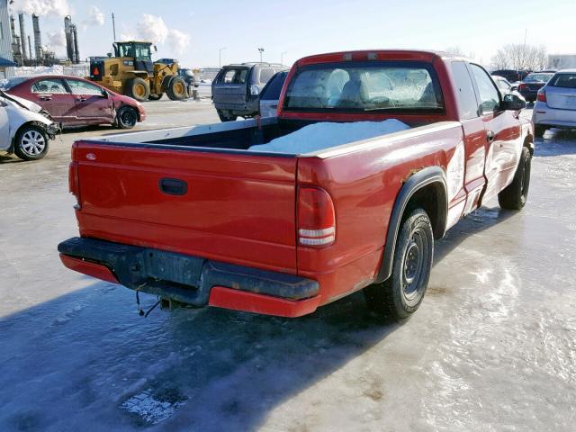 1B7GL32X12S636791 - 2002 DODGE DAKOTA SPO RED photo 4