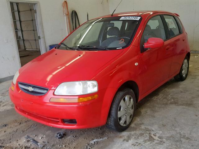 KL1TD62685B405161 - 2005 CHEVROLET AVEO BASE Қызыл фото 2