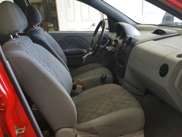 KL1TD62685B405161 - 2005 CHEVROLET AVEO BASE Қызыл фото 5