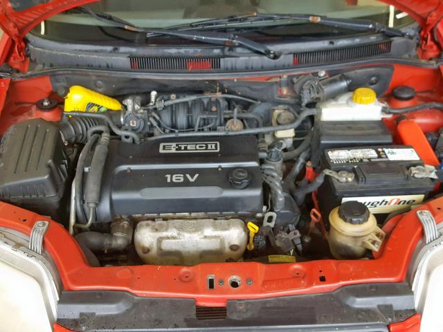 KL1TD62685B405161 - 2005 CHEVROLET AVEO BASE Қызыл фото 7