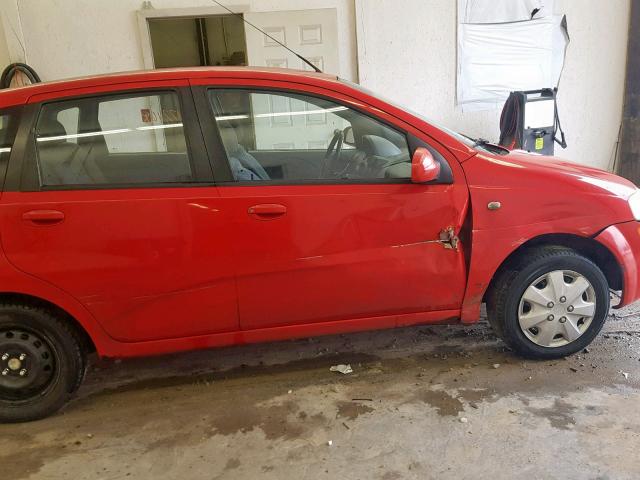 KL1TD62685B405161 - 2005 CHEVROLET AVEO BASE Қызыл фото 9