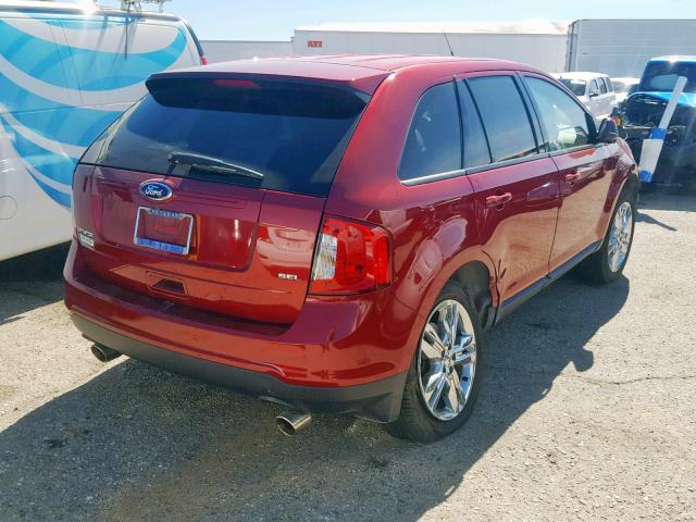 2FMDK3JC8DBC29130 - 2013 FORD EDGE SEL RED photo 4