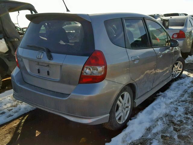 JHMGD38617S026035 - 2007 HONDA FIT S SILVER photo 4